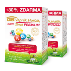 GS Vápník, Hořčík, Zinek PREMIUM, 2 × 130 tablet